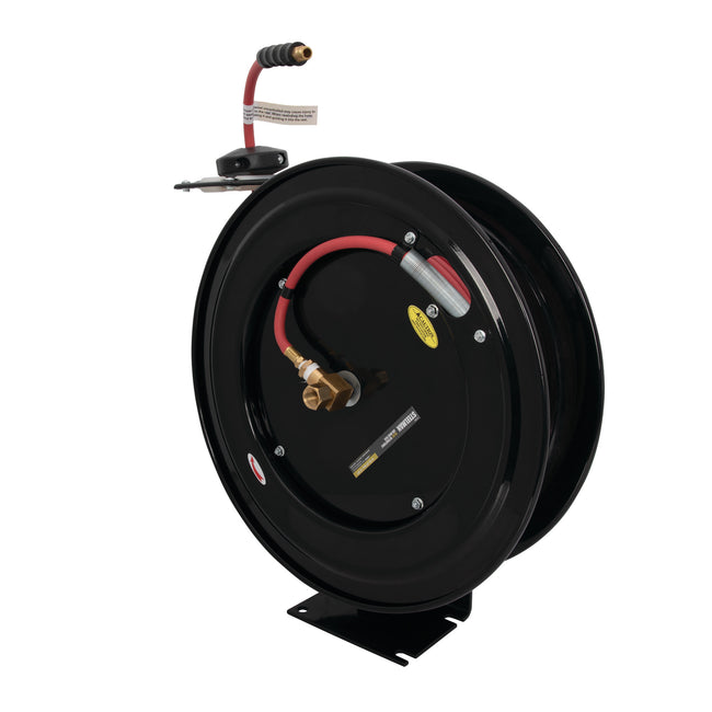 25-Foot Long 1/4-Inch Inner Diameter Air Hose with Spring Retractable Hose Reel with 1/4-Inch NPT Fittings