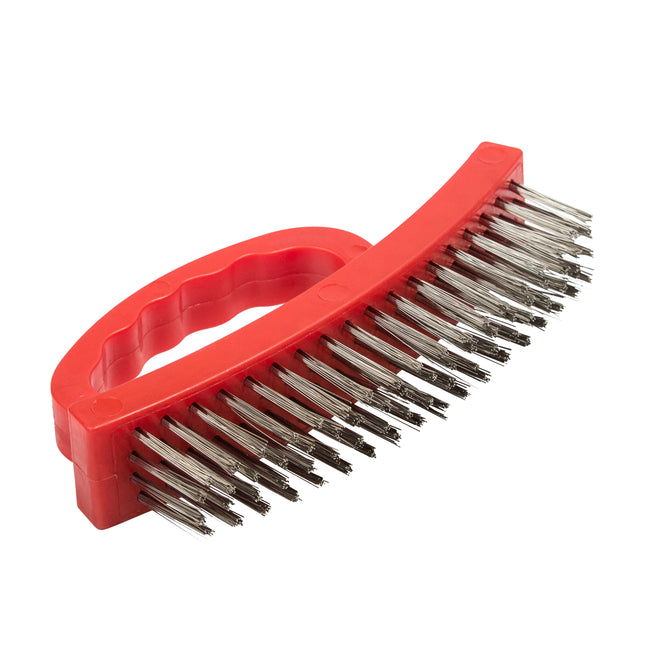 6.5-Inch Long Nylon Body Wire Brush with Stainless Steel Bristles