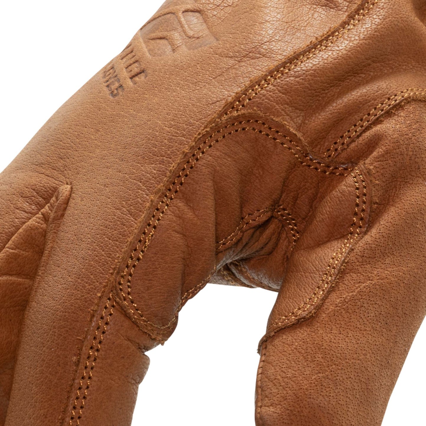 Fleece Lined Buffalo Leather Driver Winter Work Glove in Russet Brown