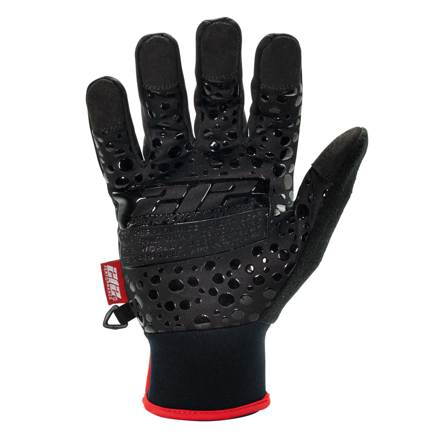 Silicone Palm Zipper Cuff Tundra Jogger Gloves in Black