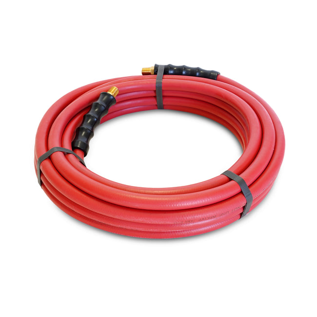 30-Foot x 3/8-Inch Rubber Air Hose with 1/4-inch Male NPT Brass Fittings