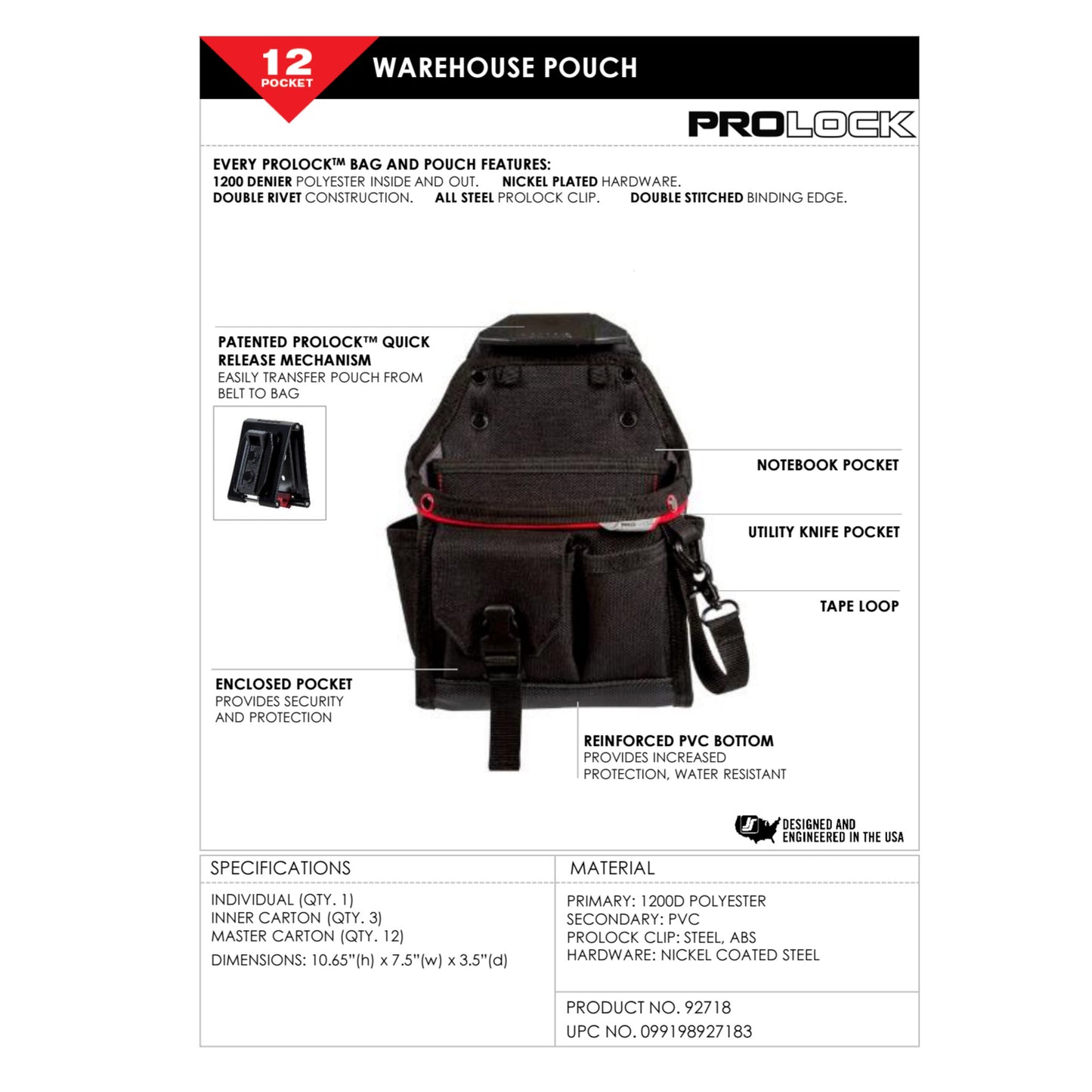 12-Compartment Warehouse and Utility Pouch