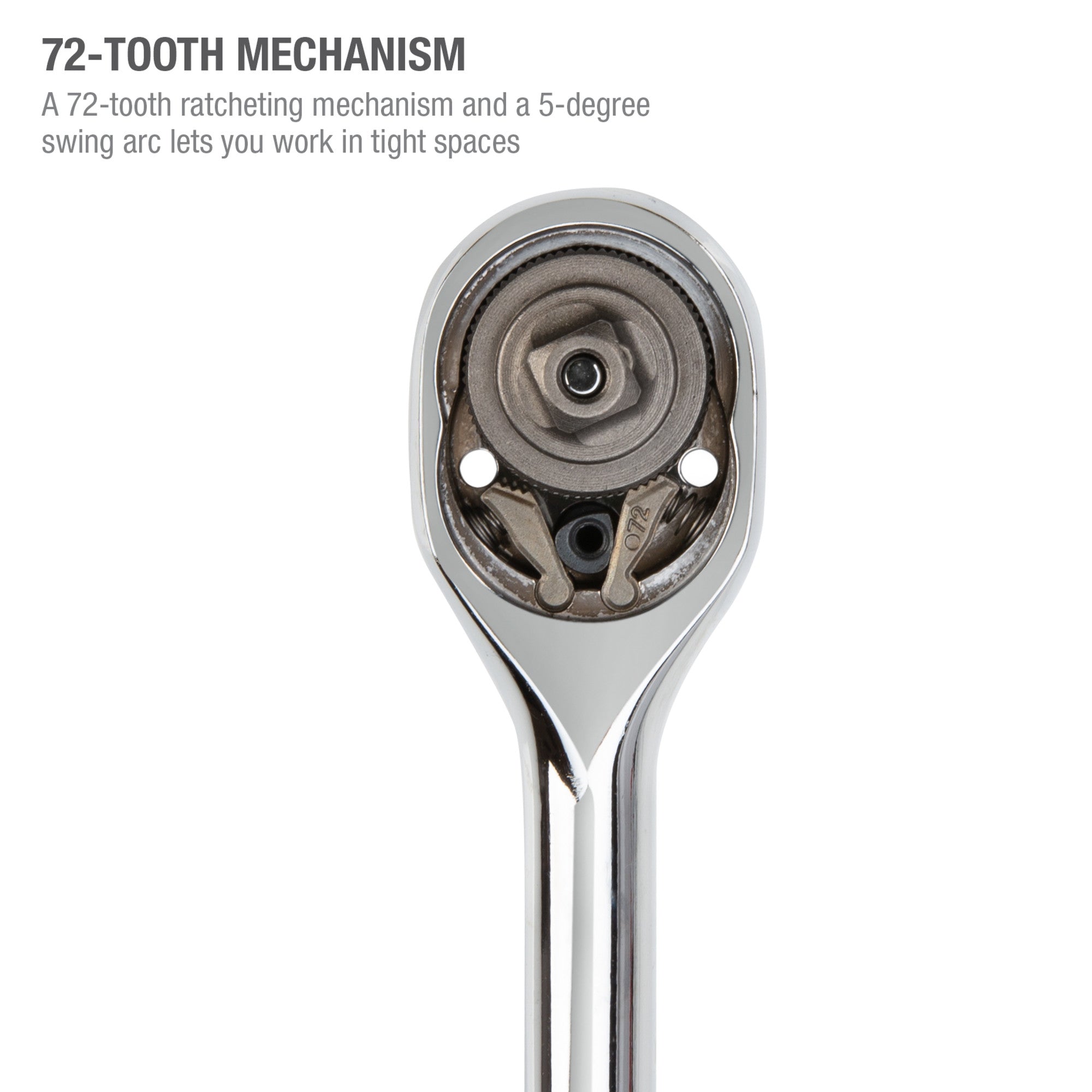 1/4-Inch Drive 72-Tooth Reversible Quick-Release Ratchet with 12