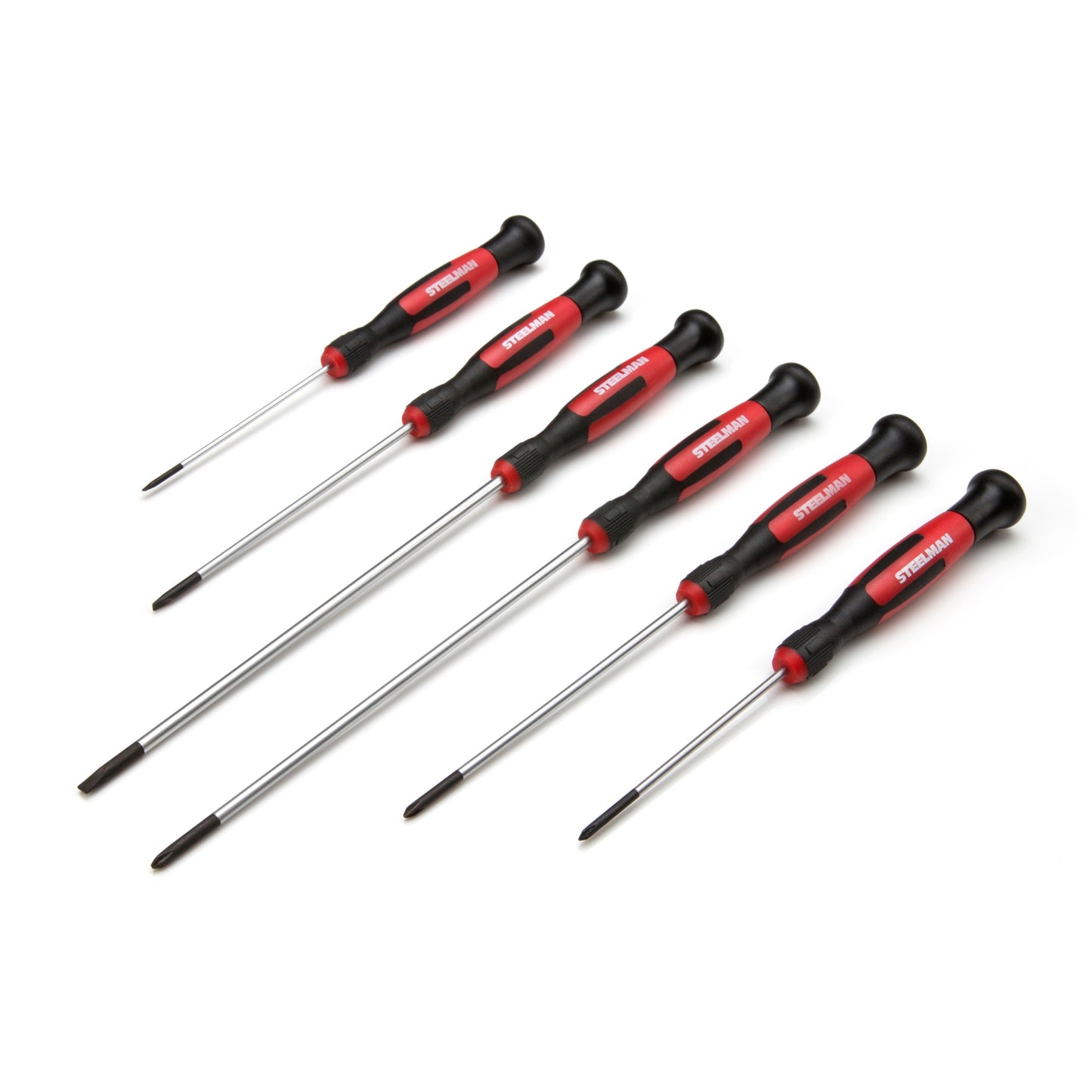 Long Reach Precision Phillips and Slotted Screwdriver Set, 6-piece