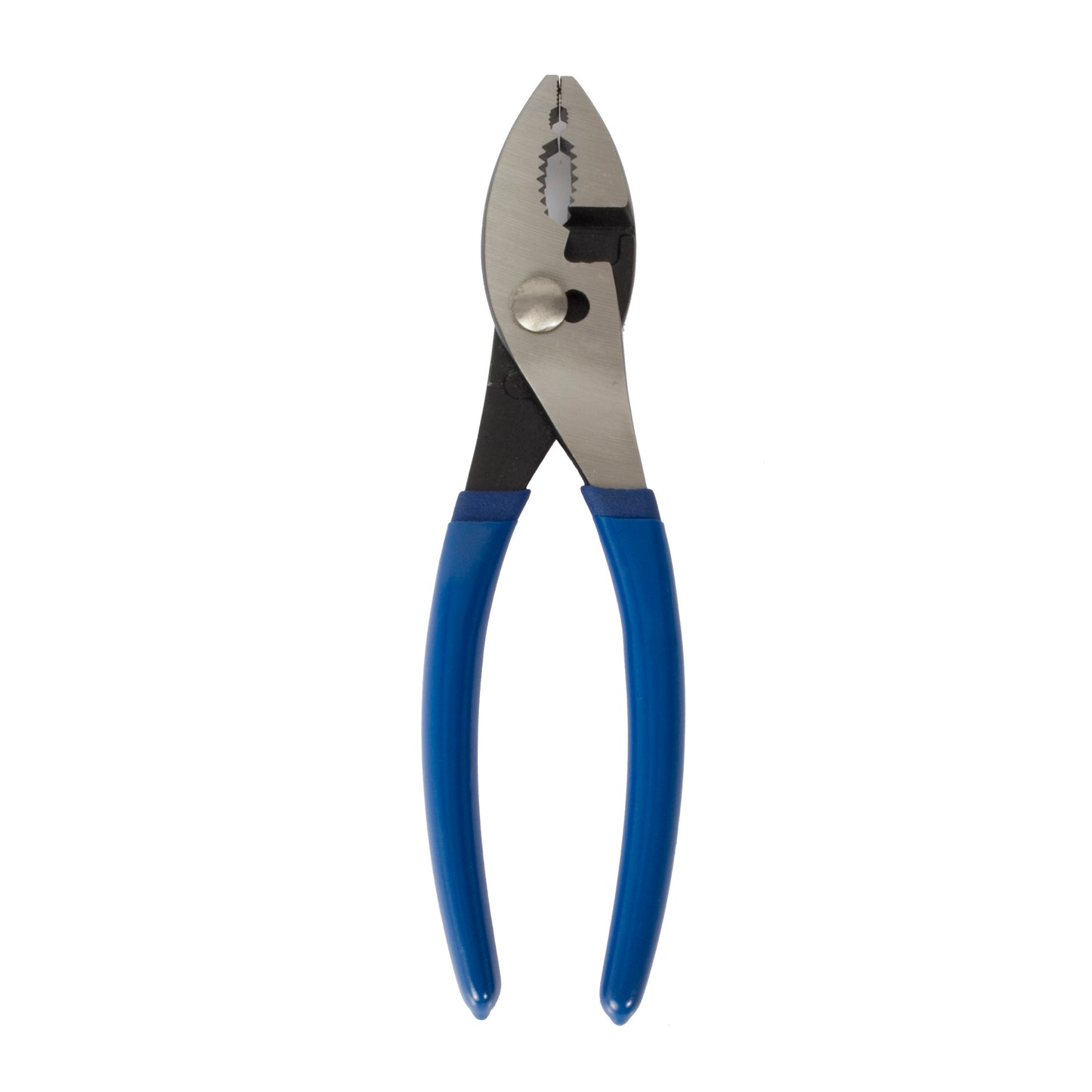8-Inch Long Slip-Joint Pliers with Wire Cutter and Dual Layer Black Grip