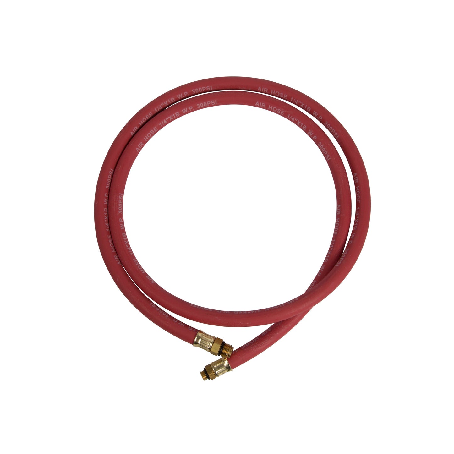 5-Foot Rubber Air Hose with 1/4-Inch NPS and 3/8-Inch -24 Brass Fittings