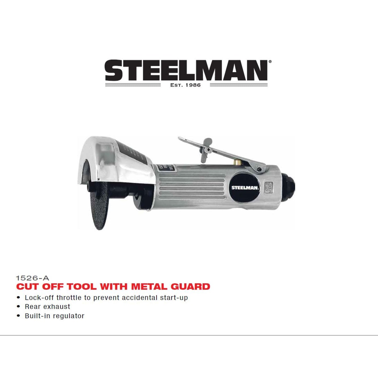 Pneumatic 3-inch Cut-Off Tool with Metal Guard