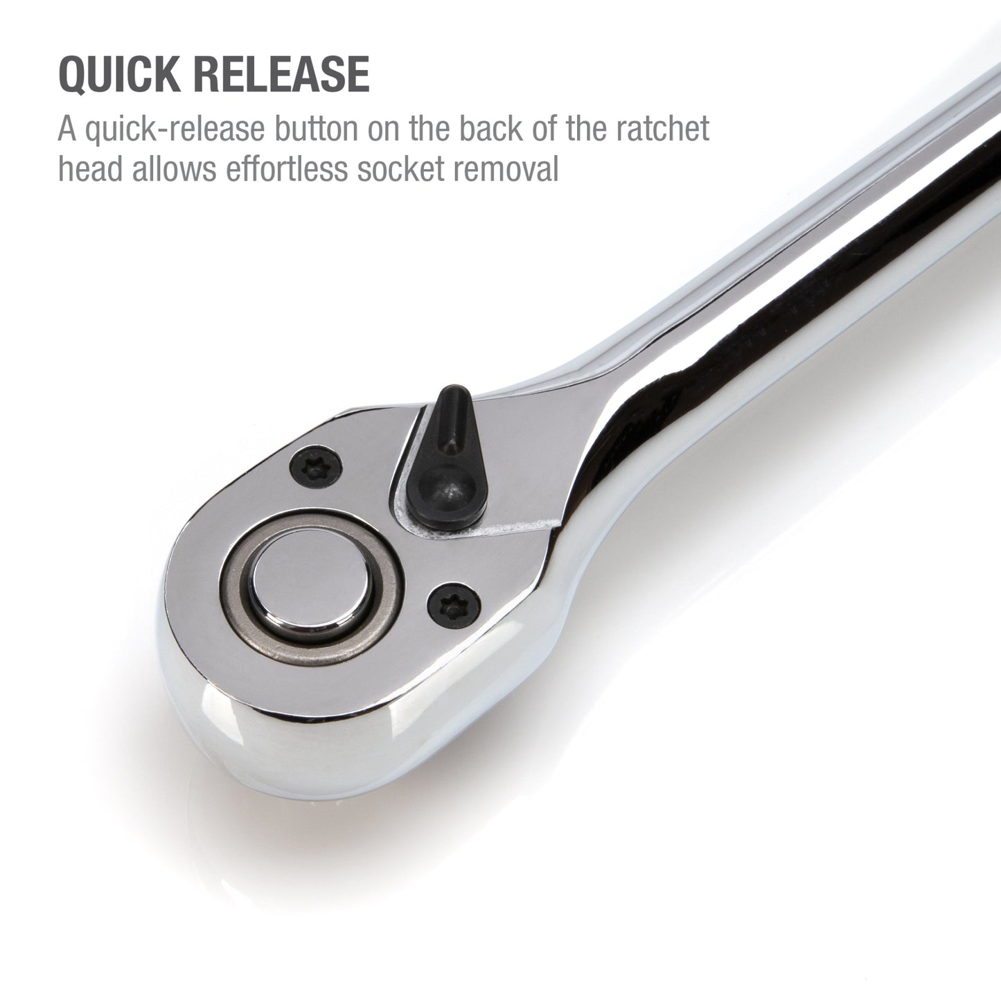 1/2-Inch Drive 72-Tooth Reversible Quick-Release Ratchet with 24-Inch Long Full Polish Handle