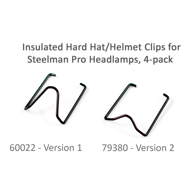 Insulated Hard Hat / Helmet Headlamp Attachment Clips, 4-pack