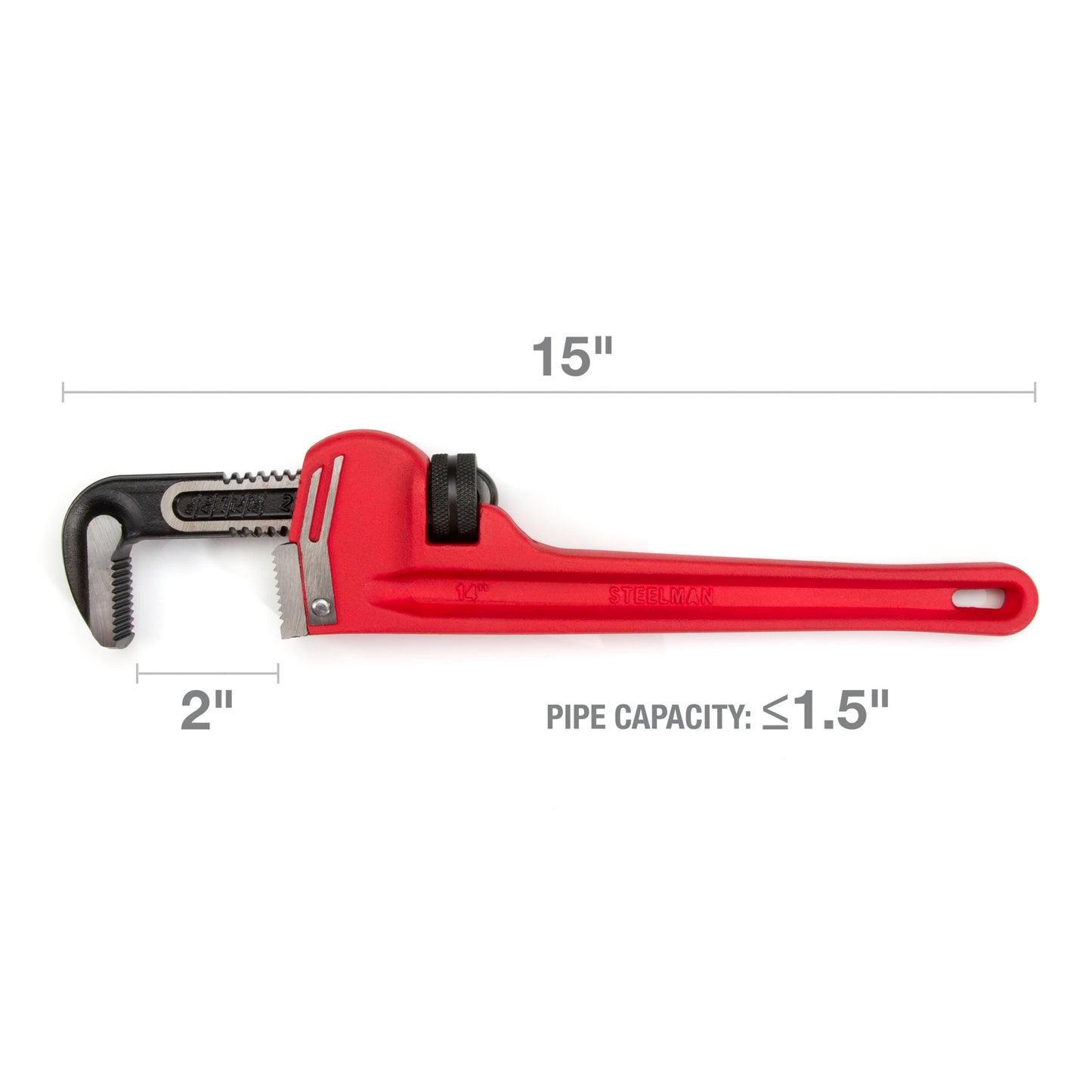 14-inch Heavy-Duty Cast Iron Straight Handle Pipe Wrench