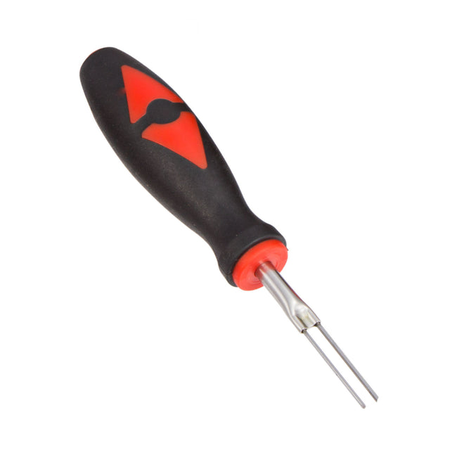 STEELMAN 1.60mm x 26.00mm Flat Twin Blade Automotive Terminal Tool designed to separate wires from their terminal blocks without causing damage to either