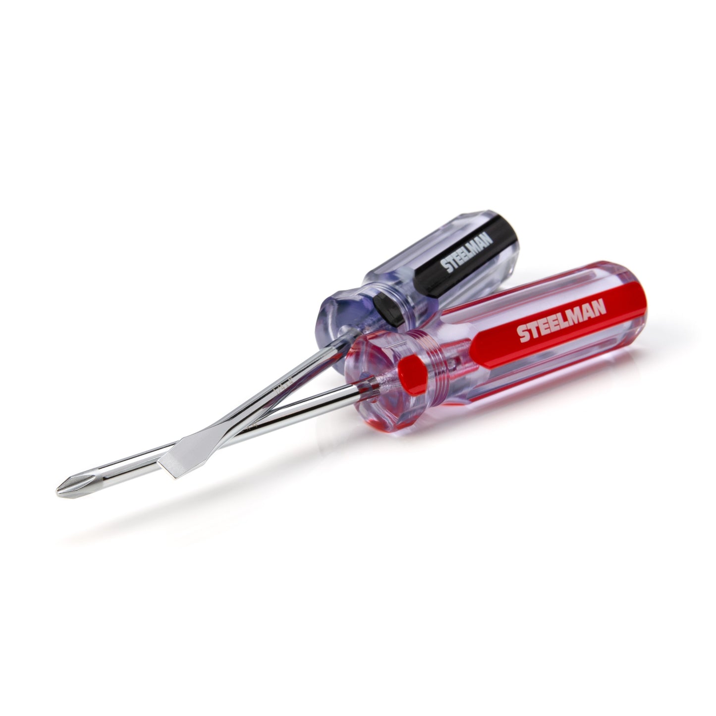 4-Piece Clear Handle Slotted and Phillips Head Screwdriver Set