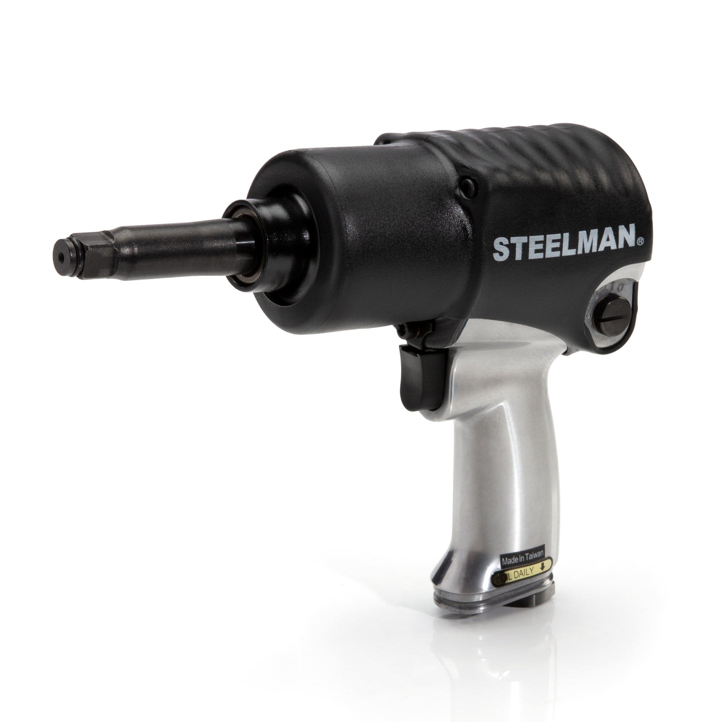 The STEELMAN 1/2-inch Drive Heavy-Duty Twin Hammer Impact Wrench with 2-inch Anvil is ideal for standard and heavy-duty automotive use. The variable speed trigger provides optimum speed control of the pneumatic motor.