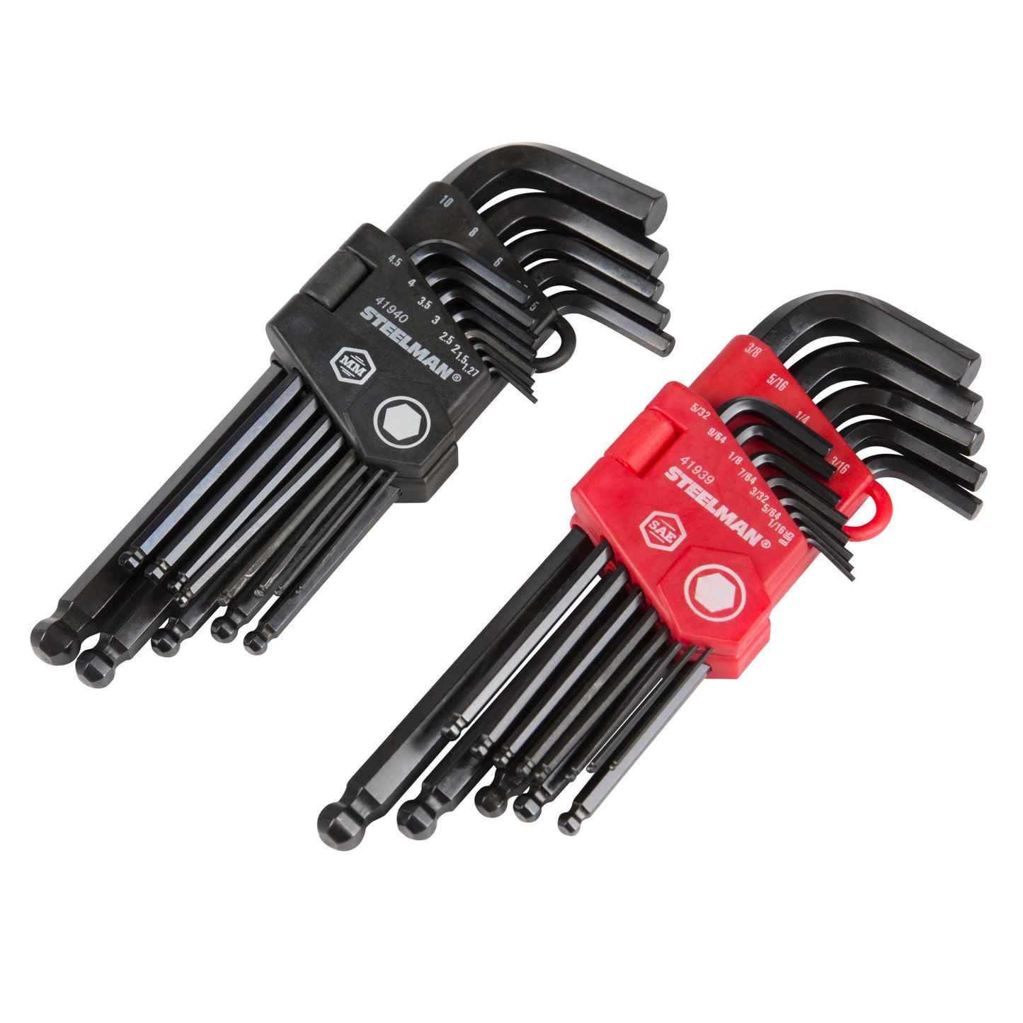 26-Piece Long Arm Ball End Hex Key Wrench Set, Inch/Metric (SAE/MM)