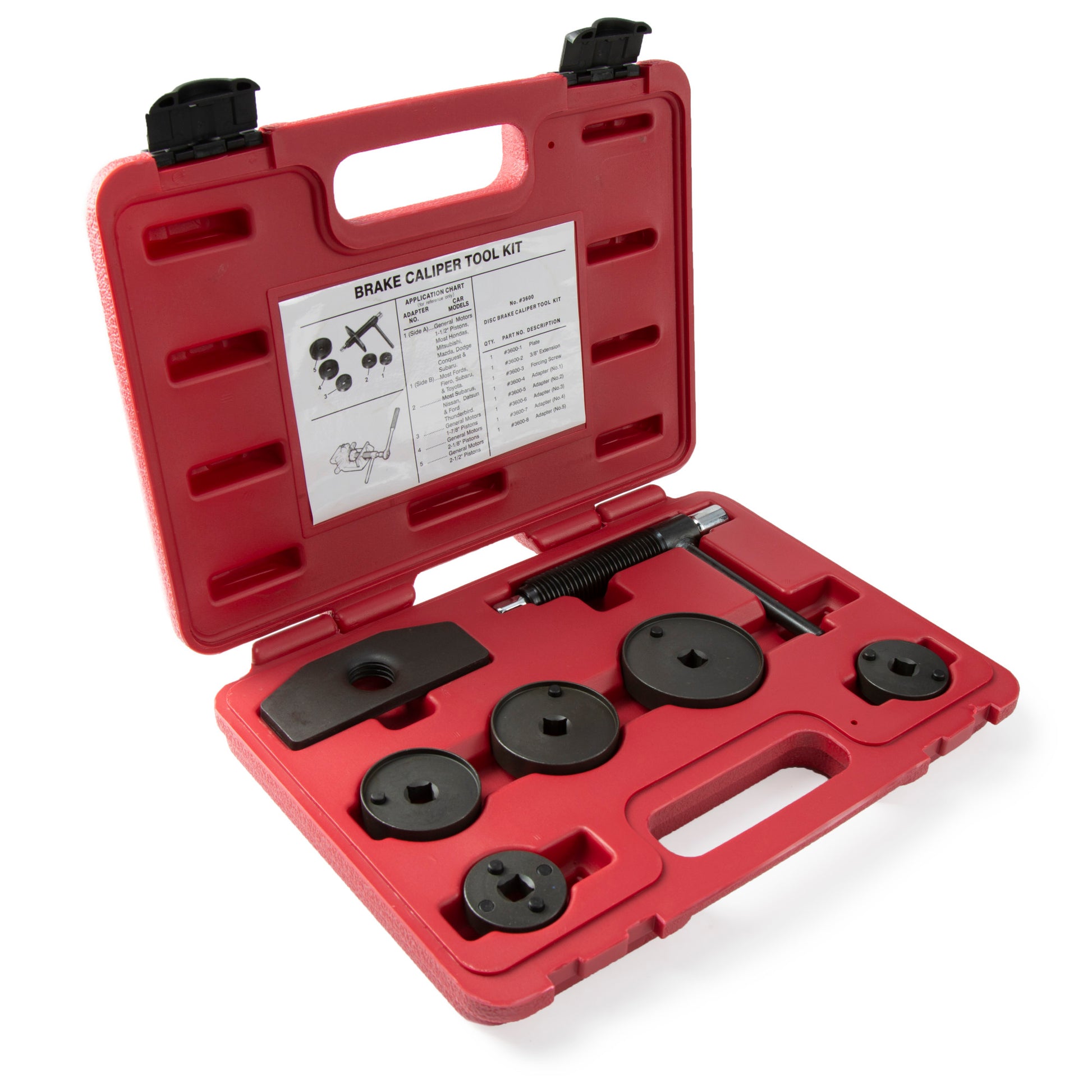 MOSTPLUS Universal Disc Brake Caliper Wind Back Tool and Piston Compression  Sets-26 Pieces (Red)