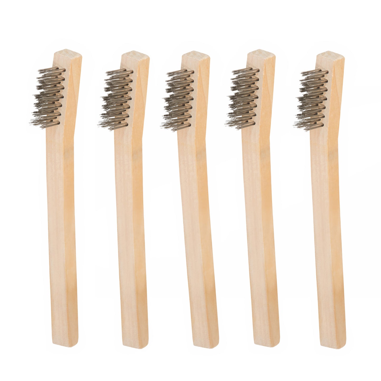 Stainless Steel 800-Bristle Count Wire Brush with Wood Handle, 5-Pack