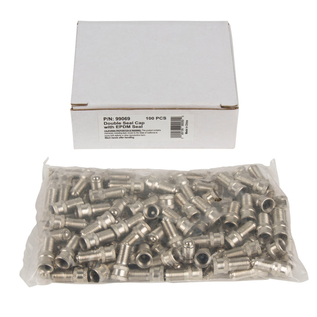 100-Piece Double Sealing Inflate Through Valve Cap Bulk Pack