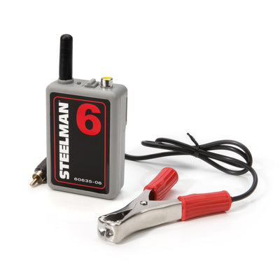 An optional channel #6 transmitter for the STEELMAN 60635 Wireless ChassisEAR. Specifically designed for use pinpointing squeaks, rattles, and other troublesome noises in a variety of locations across a vehicle's engine, axles, and chassis.