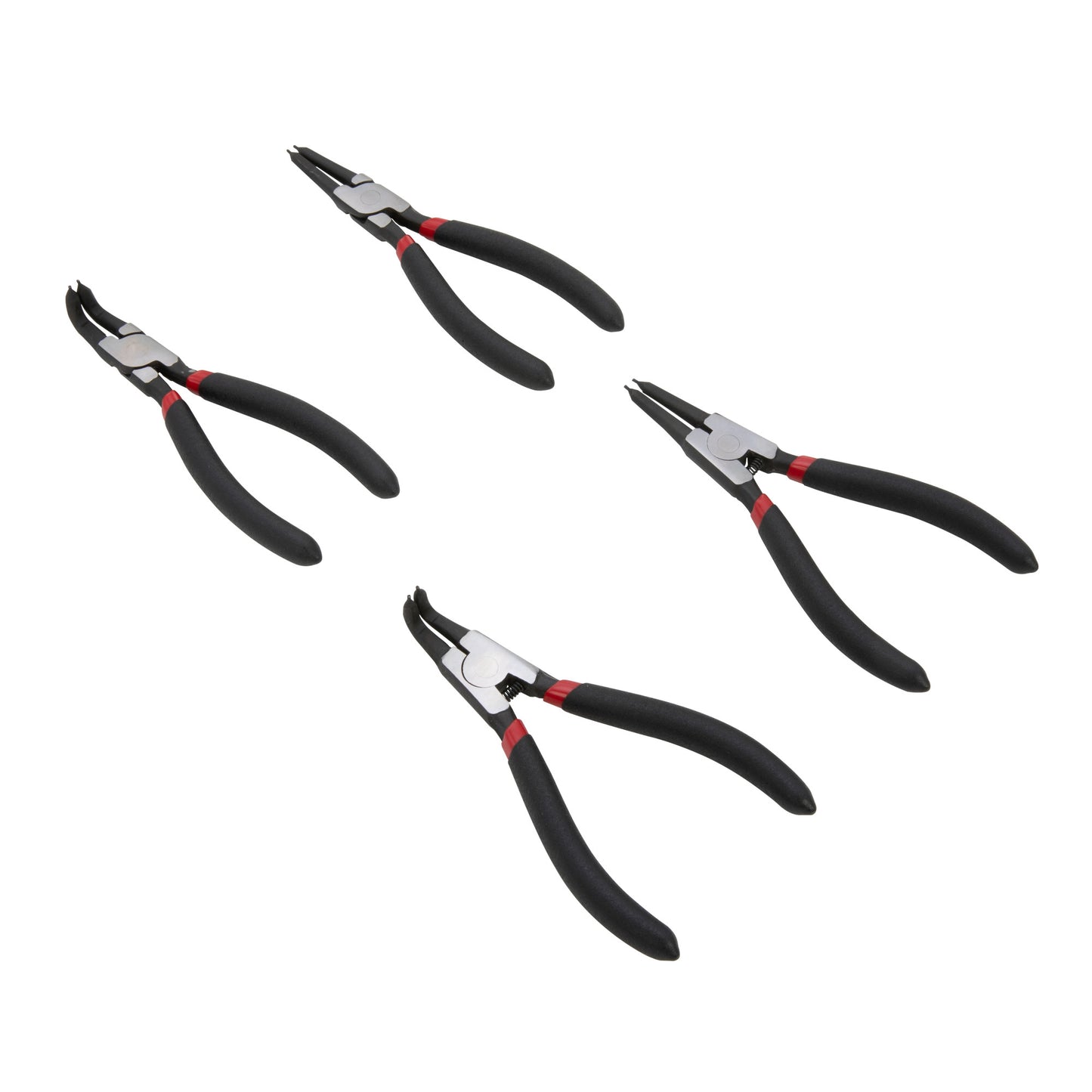 Straight and 90-Degree Offset 5-inch Snap-Ring Pliers, Internal and External, Set of 4