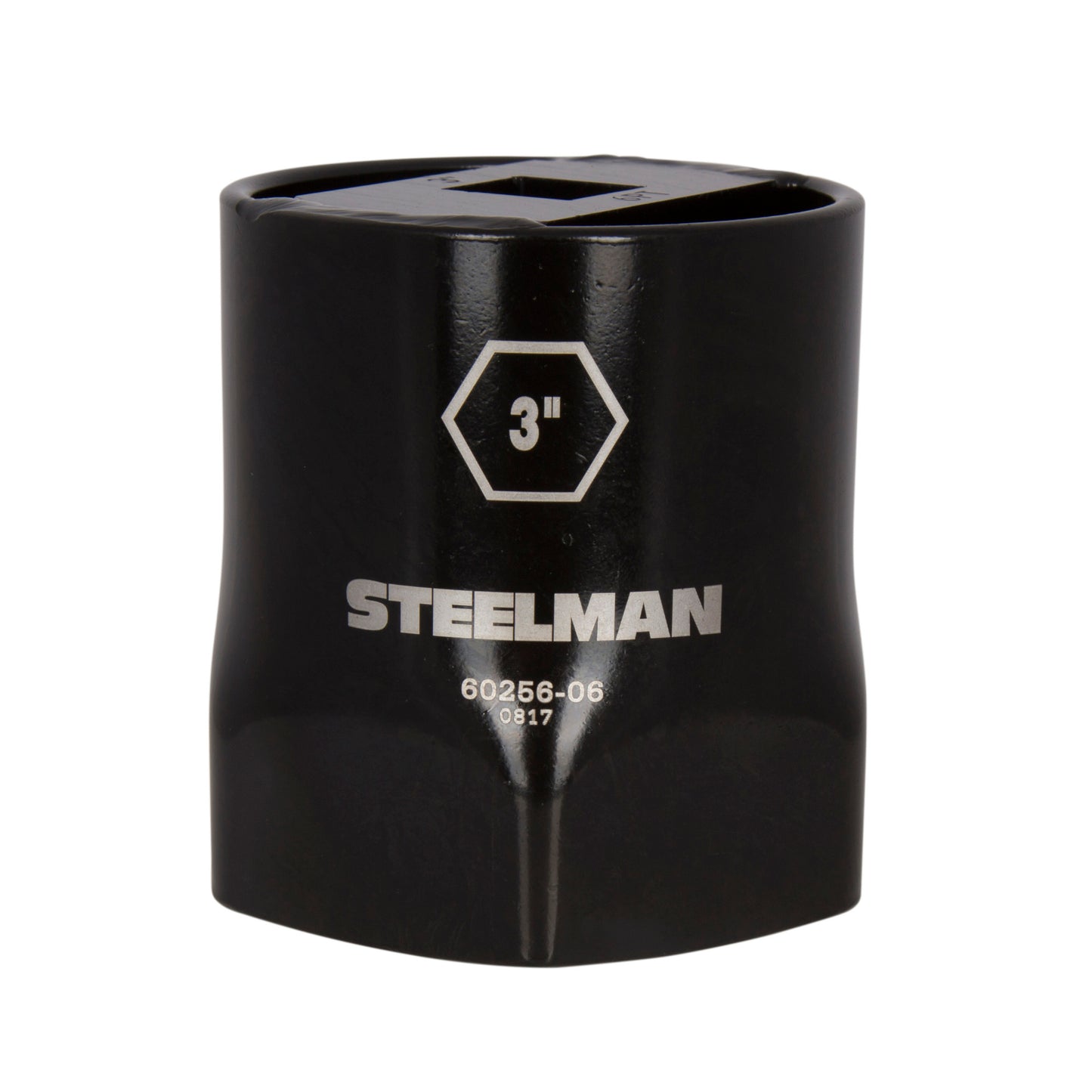 The STEELMAN 3-inch 6-Point Locknut Socket is designed in a 6-point style that grips the sides of fasteners instead of the corners to reduce wear and rounding. Carbon steel with industrial-strength black powder coat and laser etched callouts.