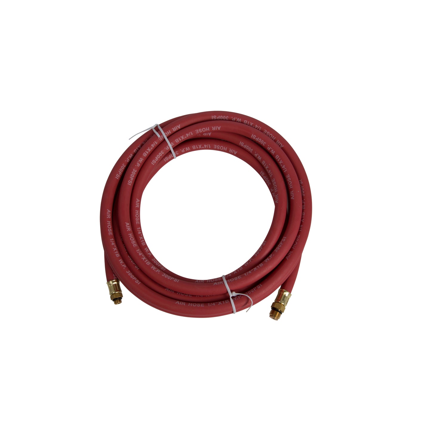 15-Foot Rubber Air Hose with 1/4-Inch NPS and 3/8-Inch-24TPI Brass Fittings