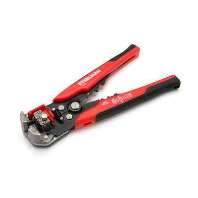 Strip insulation from electrical wires the STEELMAN Self-Adjusting Wire and Cable Stripper.  Hardened steel jaws automatically adjust, stripping wires from 30AWG to 8AWG with a single squeeze
