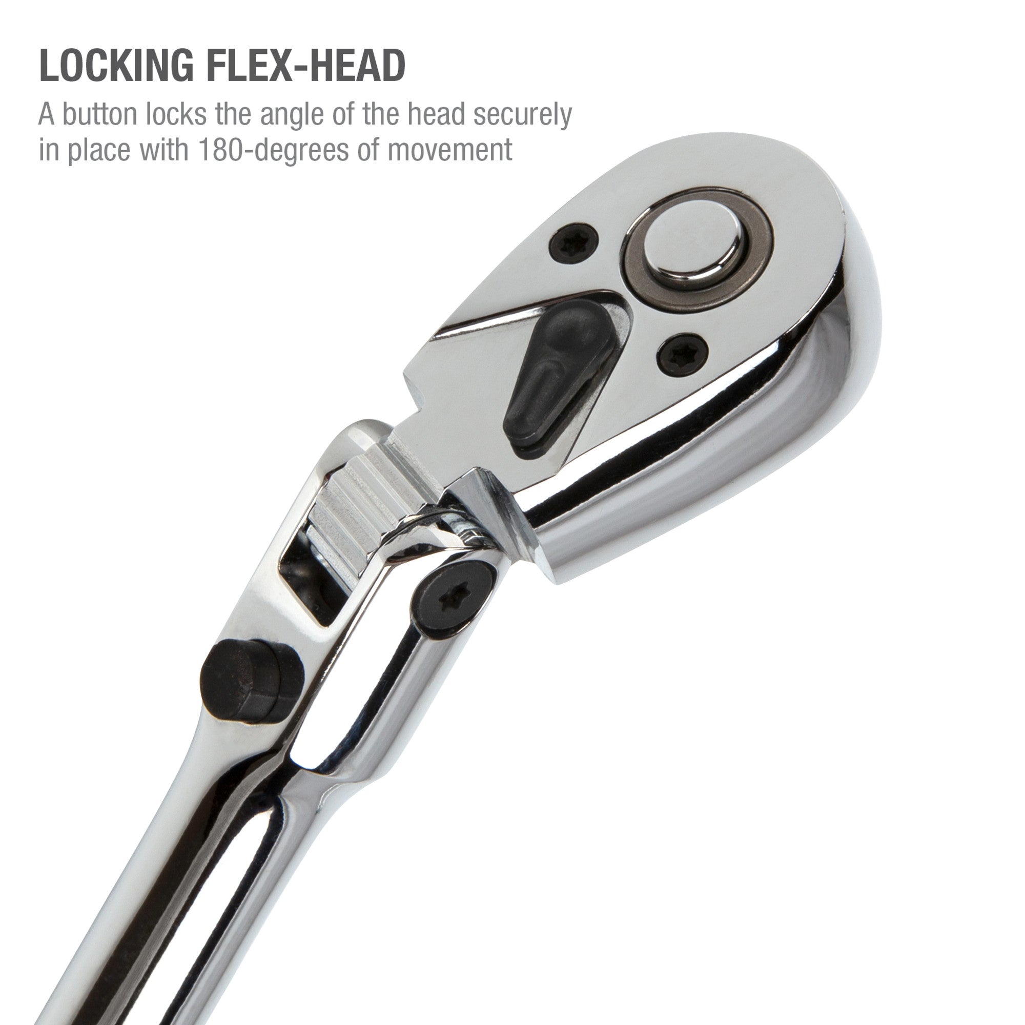 1/4-Inch Drive 72-Tooth 180-Degree Flex-Head Reversible Quick-Release  Ratchet with 12-Inch Long Full Polish Handle