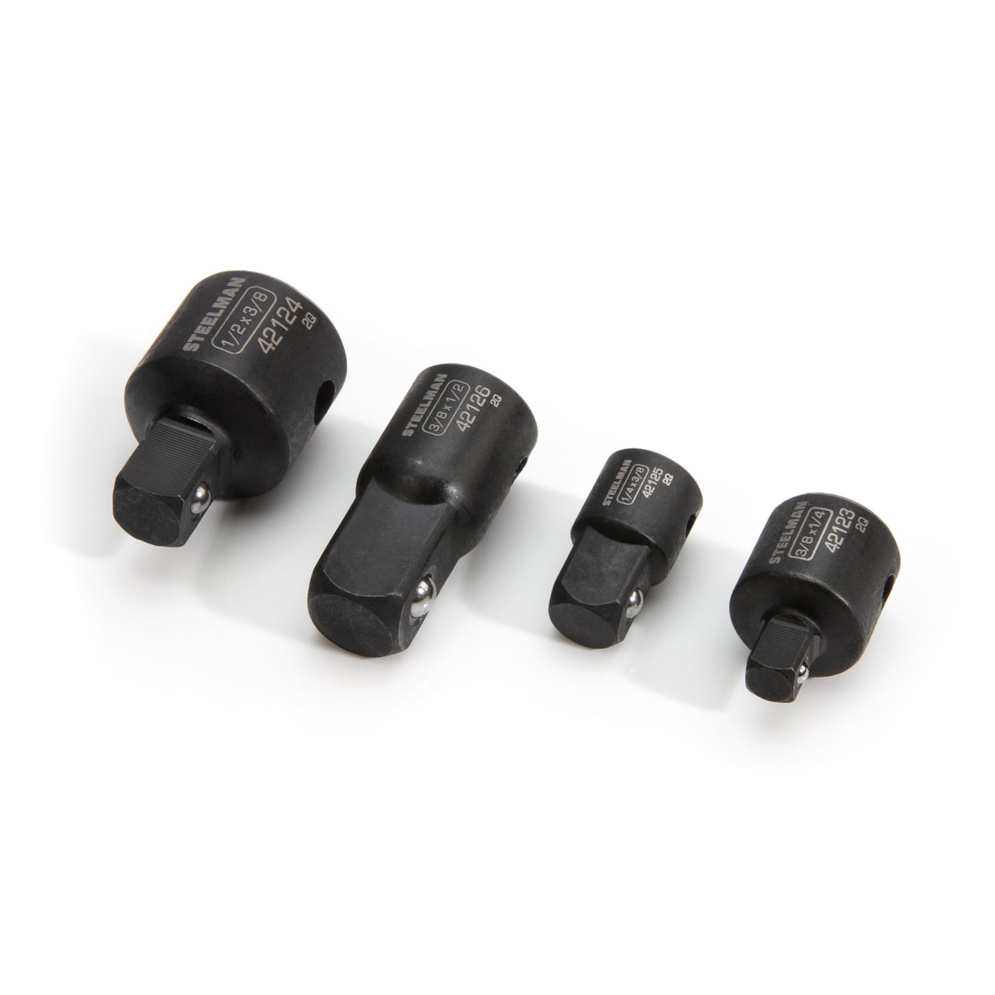 4-Piece Impact Adapter and Reducer Set, 1/4-Inch, 3/8-Inch, and 1/2-Inch Drive Sizes