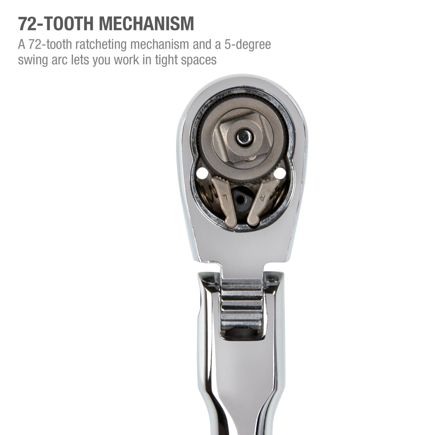 3-Piece 180-Degree Locking Flex Head 72-Tooth Reversible Quick-Release Long Handle Ratchet Set