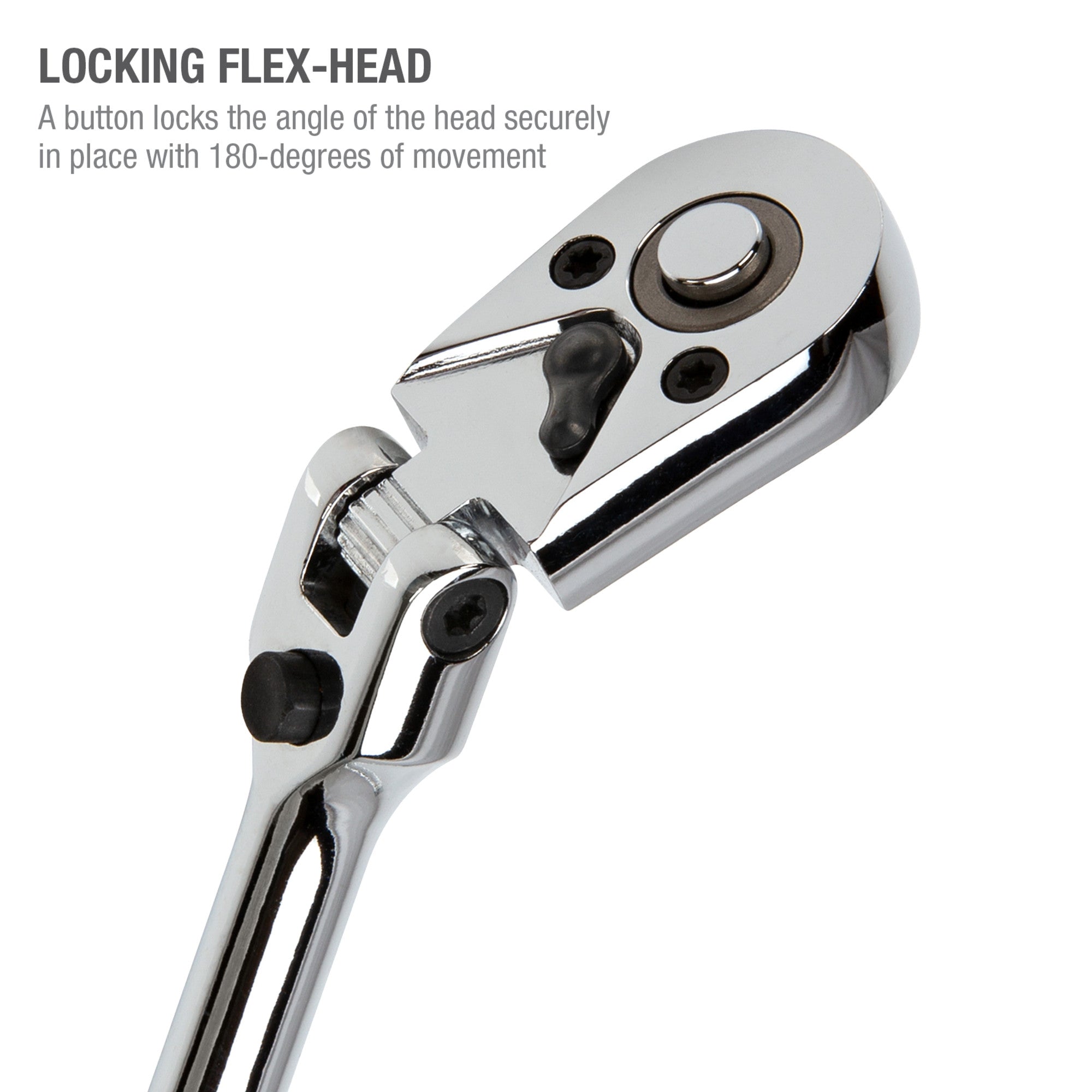 3/8-Inch Drive 72-Tooth 180-Degree Flex-Head Reversible Quick-Release  Ratchet with 18-Inch Long Full Polish Handle