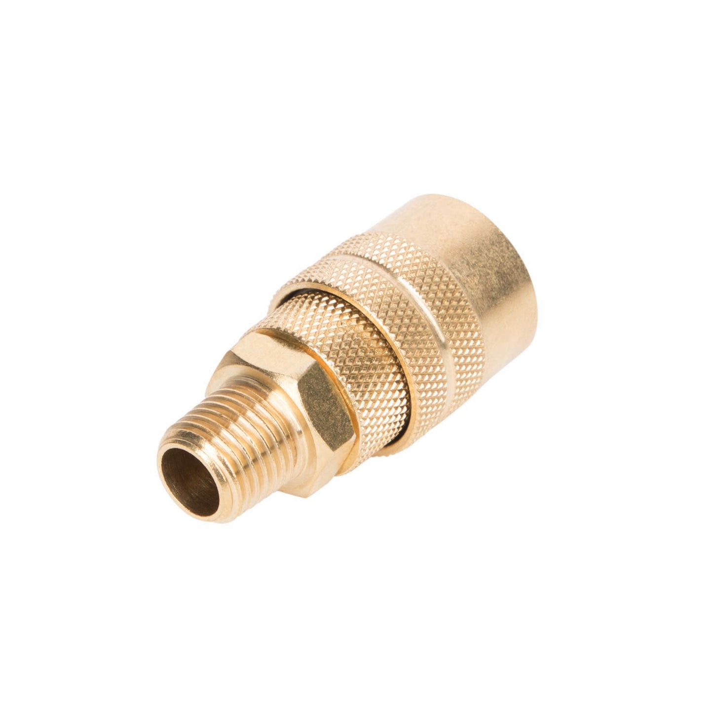1/4-inch Industrial Brass Coupler with 1/4-Inch Male NPT Threads, 10-Pack
