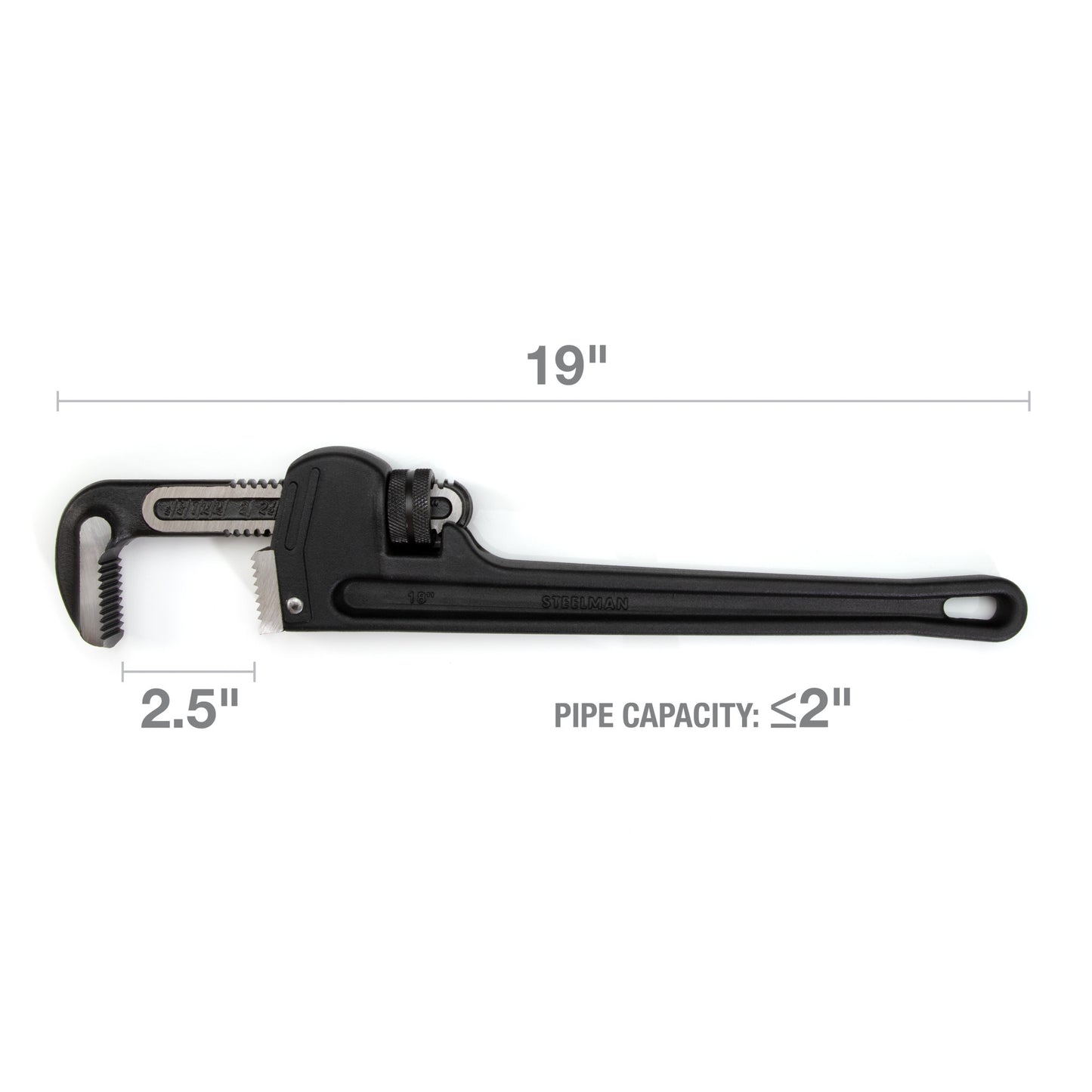 18-inch Heavy-Duty Cast Aluminum Straight Handle Pipe Wrench