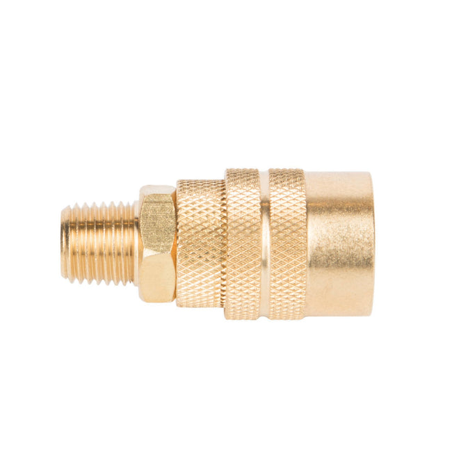 1/4-inch Industrial Brass Coupler with 1/4-Inch Male NPT Threads, 10-Pack