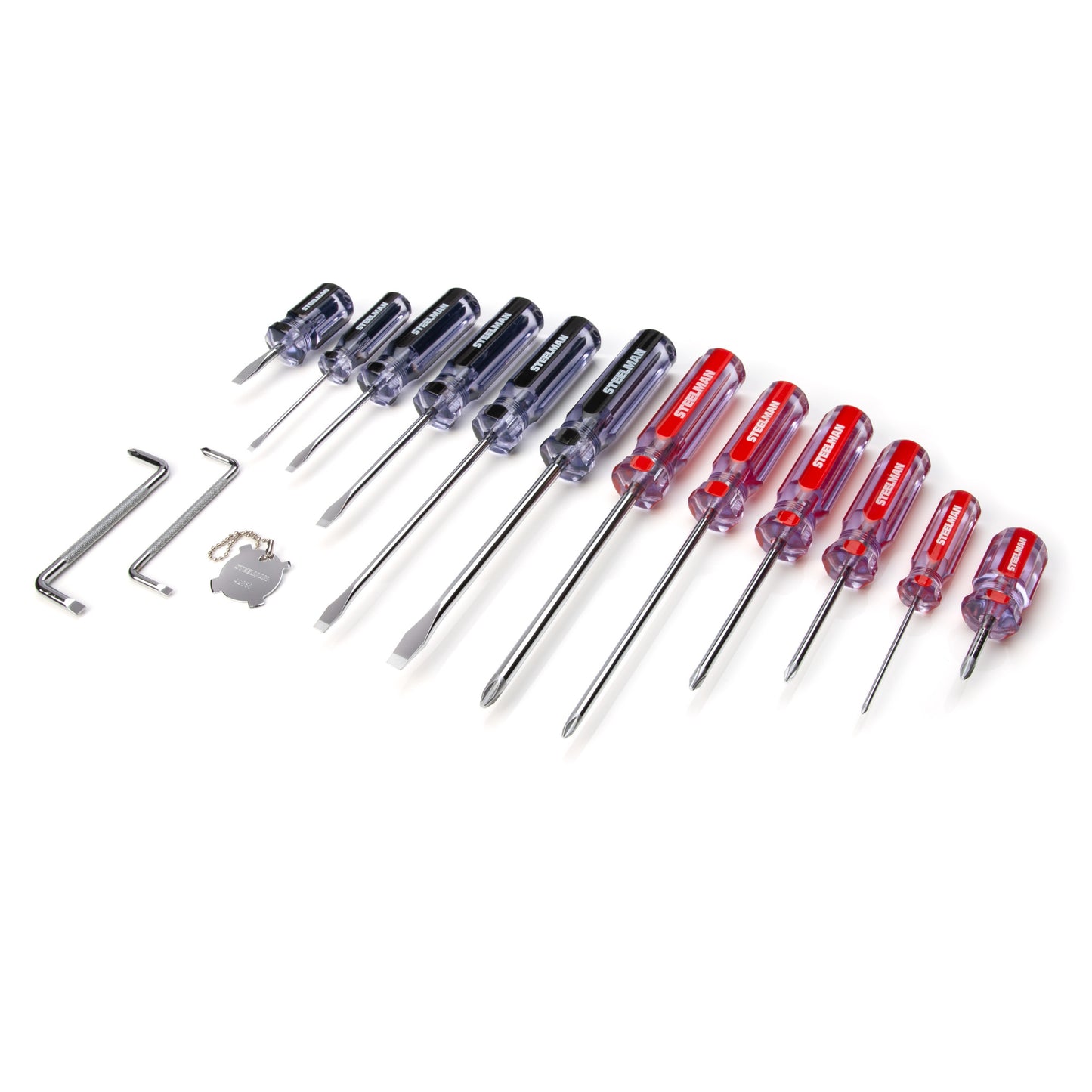 16-Piece Clear Handle Slotted and Phillips Head Screwdriver Set
