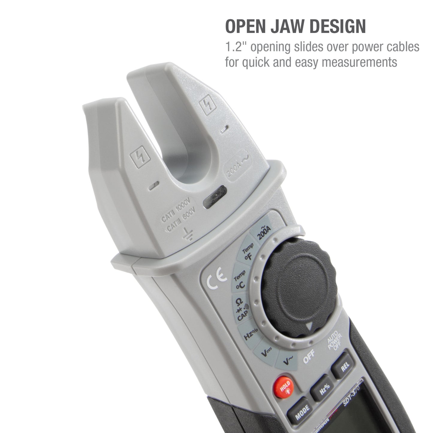 Heavy-Duty Open Jaw Clamp Digital Meter