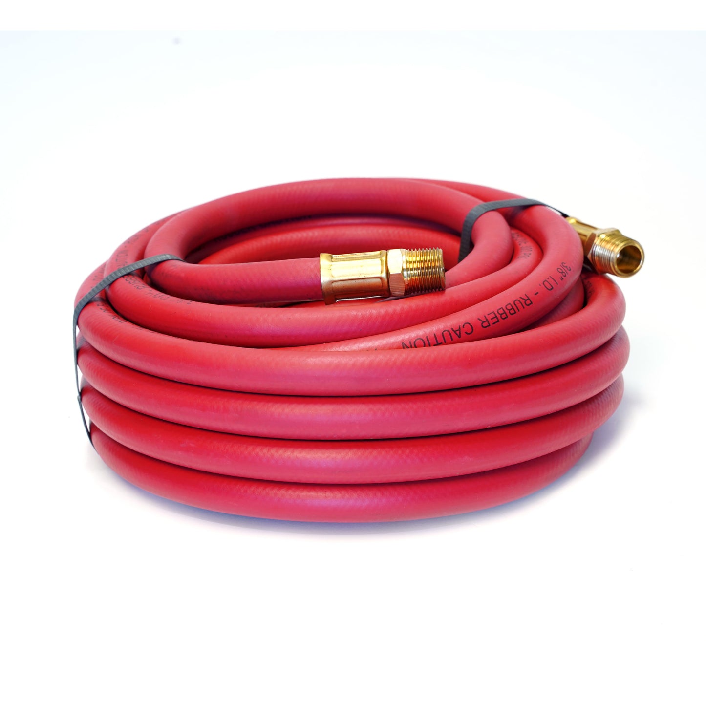 30-Foot Rubber 3/8-Inch ID Air Hose with 3/8-Inch NPT Brass Fittings