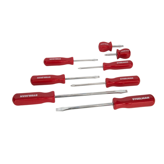 8-Piece Square Grip Slotted and Phillips Head Screwdriver Set
