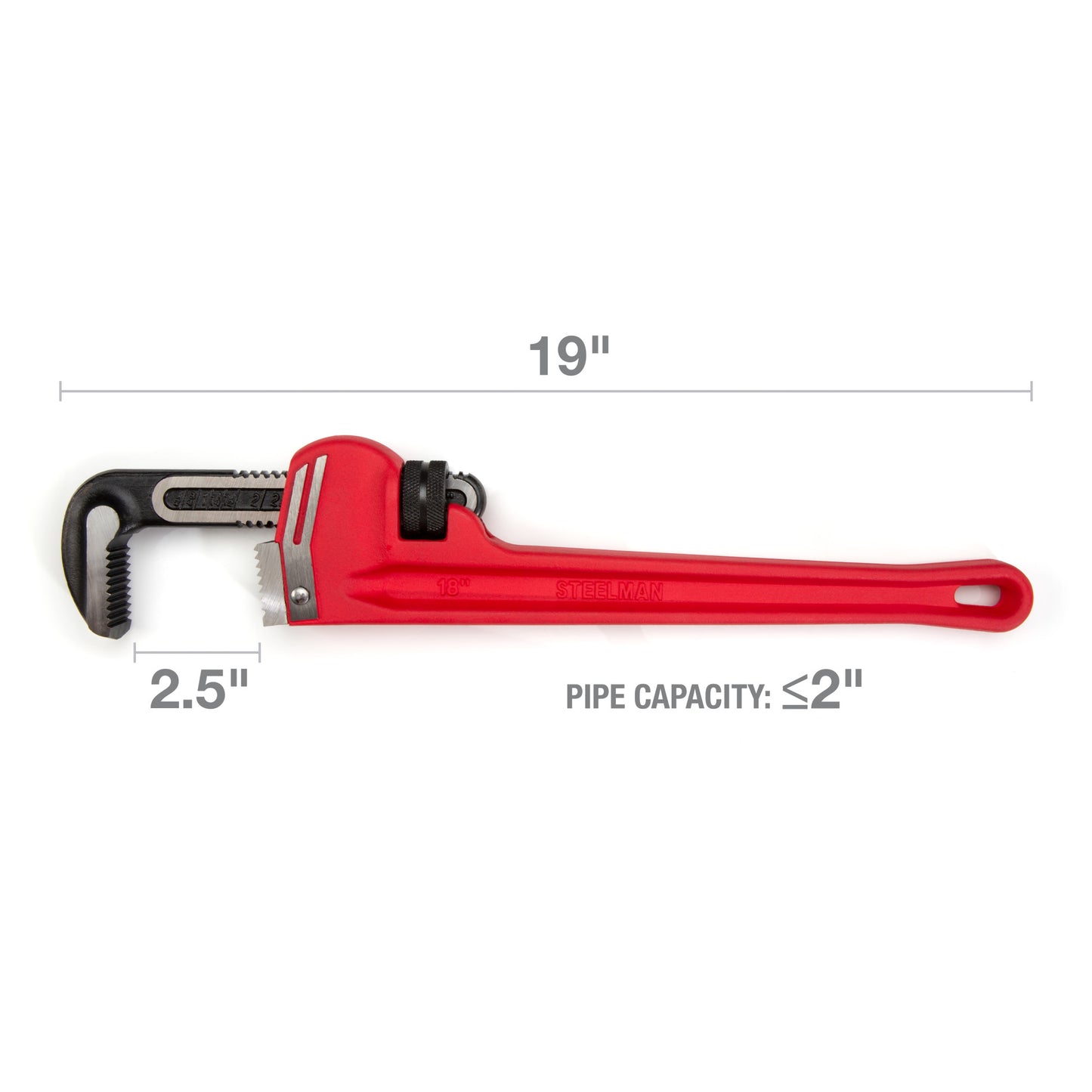 18-inch Heavy-Duty Cast Iron Straight Handle Pipe Wrench