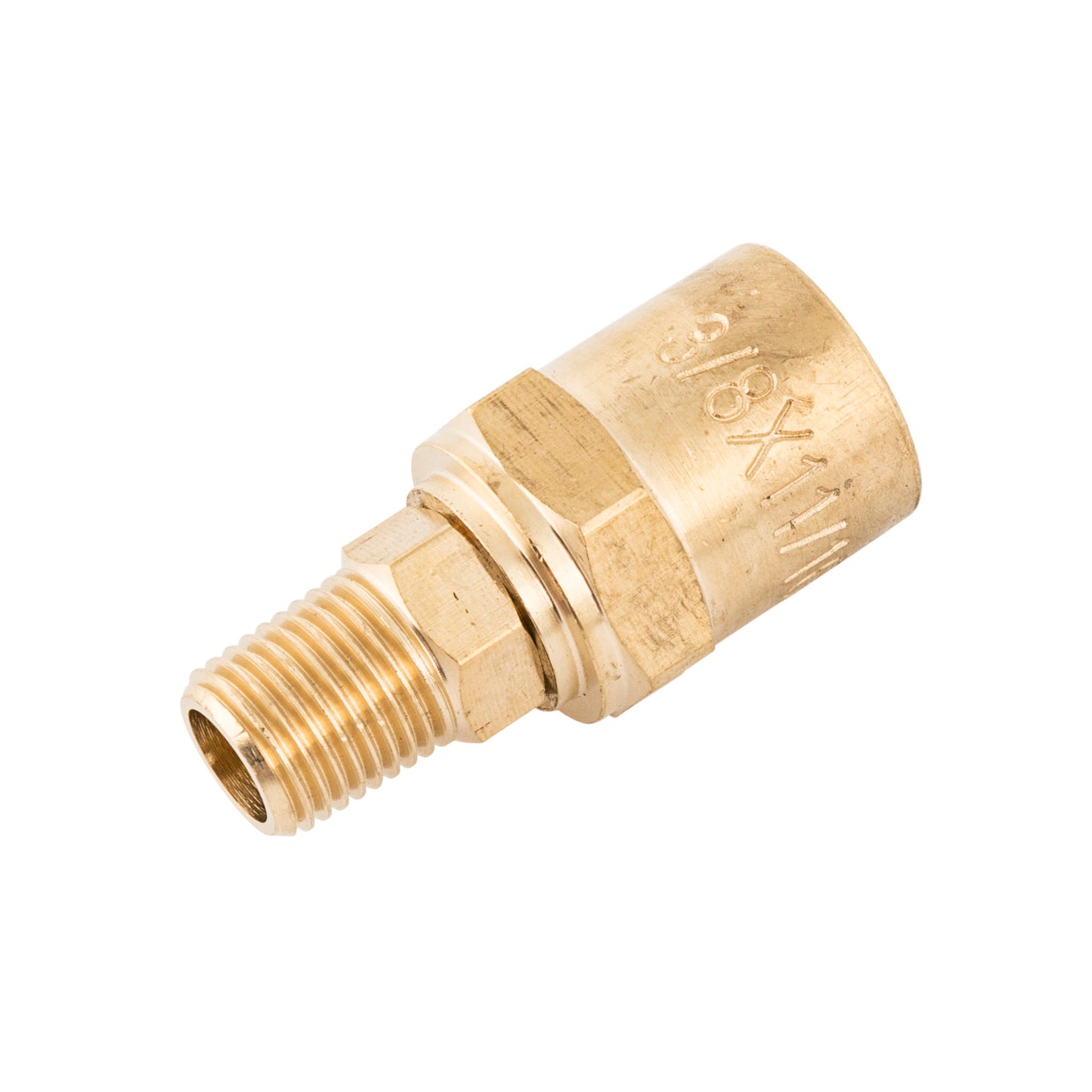 3/8-inch ID Reusable Brass Pneumatic Hose Fitting
