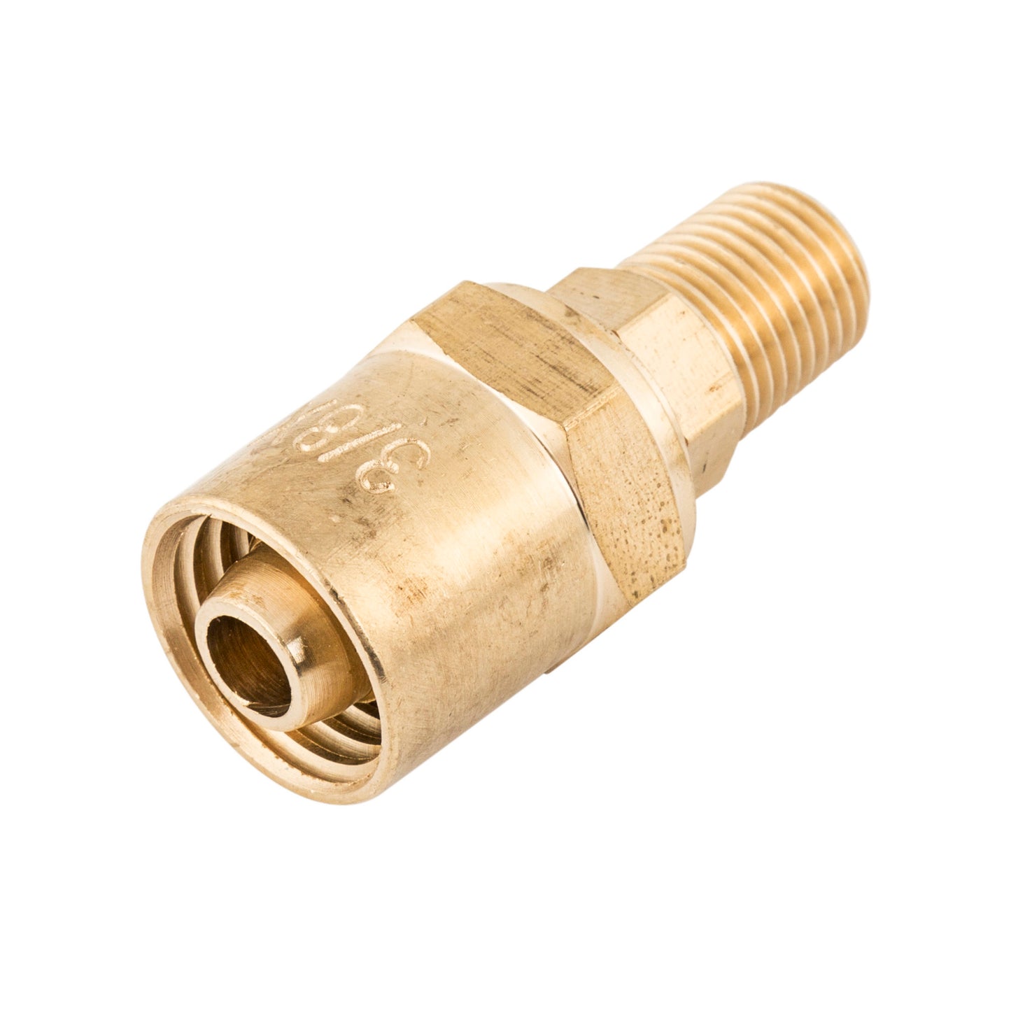 3/8-inch ID Reusable Brass Pneumatic Hose Fitting