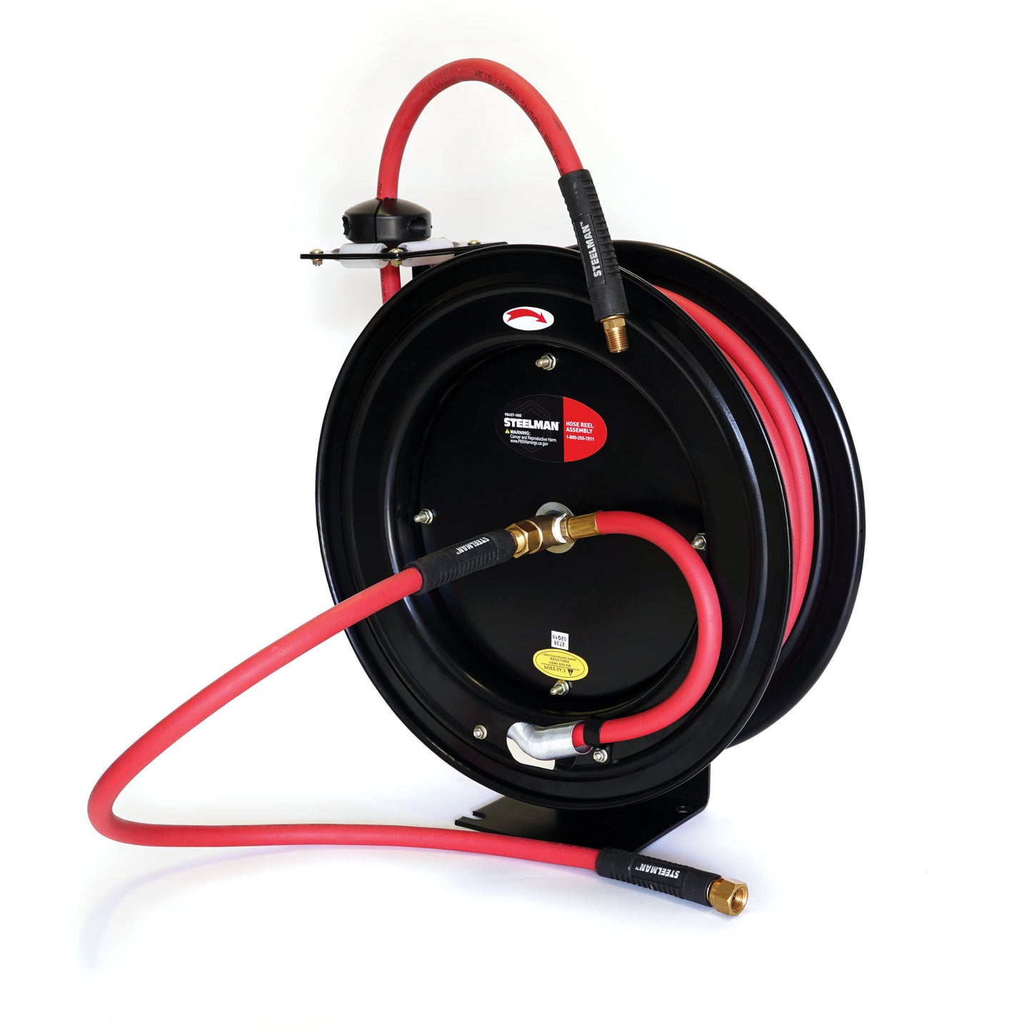 Enclosed Spring Pneumatic Hose Reel with 35-Foot Hose